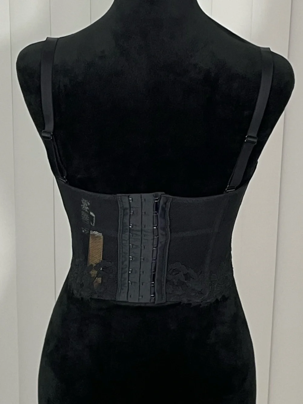 SKIMS Femme Sheer Lace Balconette Corset Bra Lingerie Unlined Underwire Black S - Picture 7 of 10